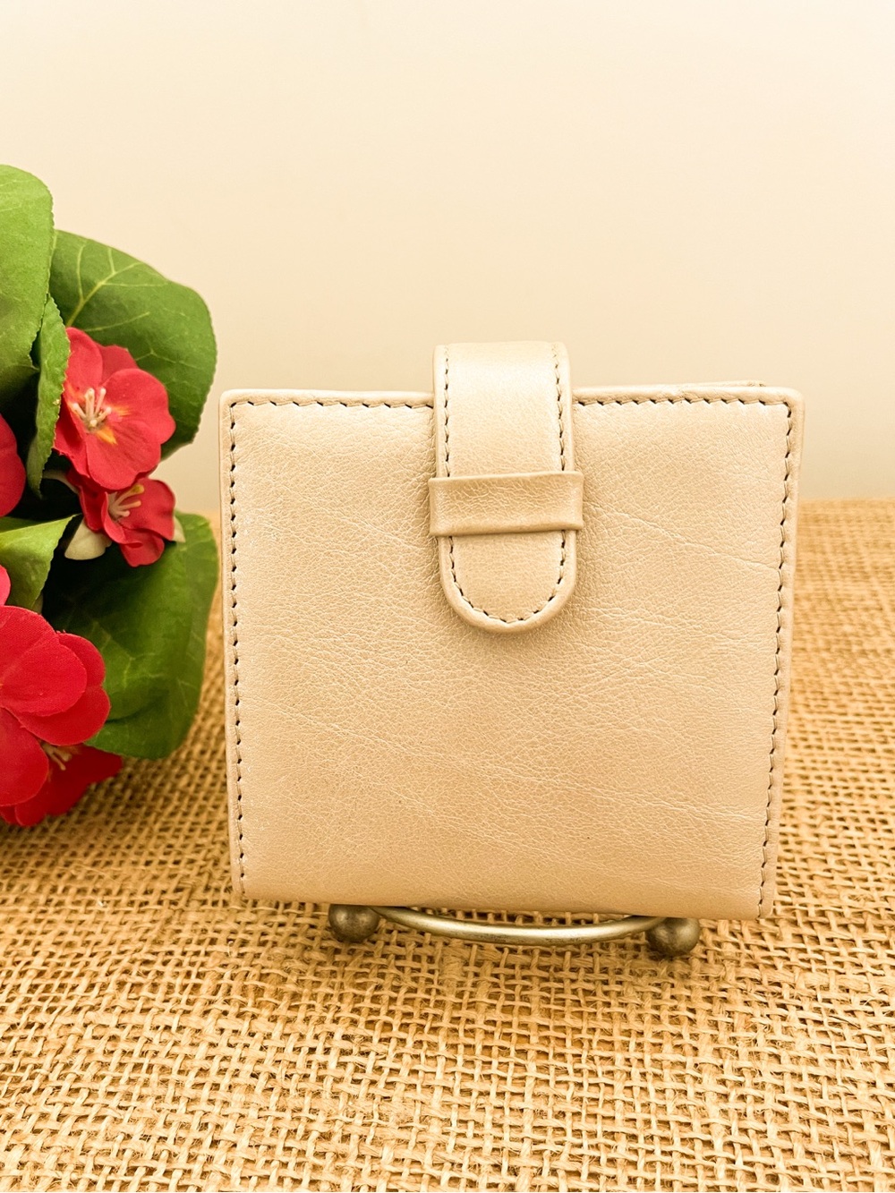 NEW Brahmin Sticky Note Holder for Purse or Desk Golden Metallic